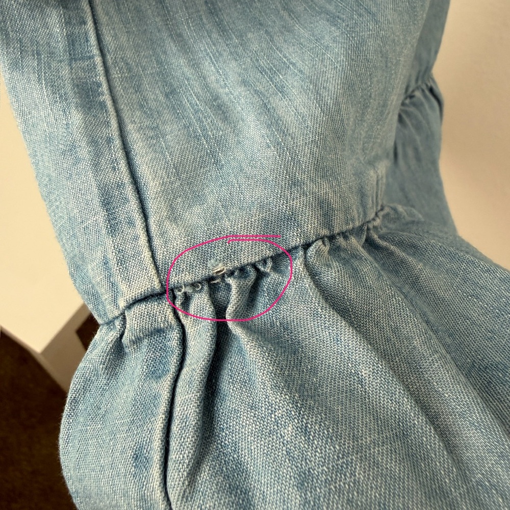 LOFT Light Blue Denim Tunic with Ruffle Hem - Picture 6 of 6